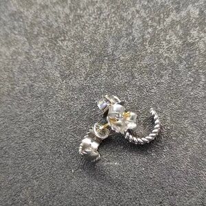 David Yurman Silver and Gold Twisted Earrings